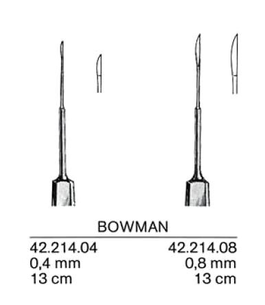Нож глазной 0,4 мм BOWMAN 42.214.04